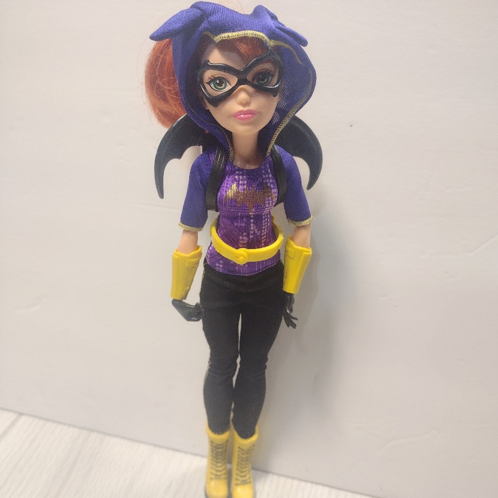 12" Red Hair DC Comics Batgirl Purple Hoodie Black legging Wings Doll.